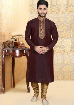 BROWN MENS KURTA SET